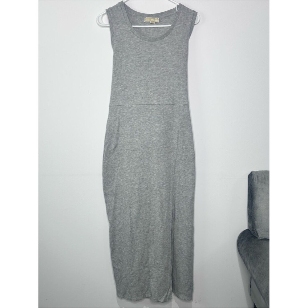 MICHAEL Michael Kors Gray Waffle Knit Sleeveless Tie Back Maxi Dress XL - Picture 2 of 10